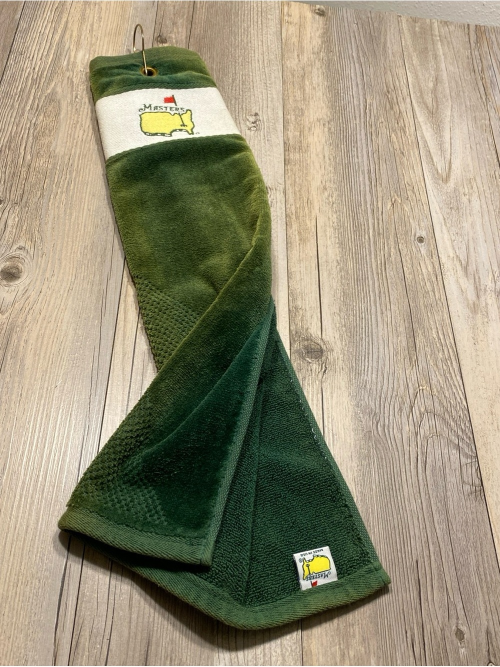 Masters Augusta National Golf Club Trifold Golf Towel Sun Bleached Made In USA